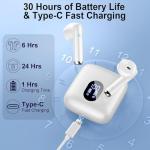 Wireless Earbuds, Bluetooth Headphones V5.4 Stereo Bass Ear Buds with ENC Noise Cancelling Mics,30H Bluetooth Earbuds with LED Display Charging Case, IP7 Waterproof Earphones for Android iOS【Mini】