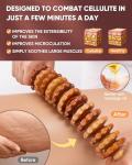 ONUEMP Cellulite Roller for Legs, Wood Therapy Massage Tools Maderoterapia Kit, Muscle Roller Stick Fascia Massager, Lymphatic Drainage & Body Sculpting for Thigh Butt Stomach Waist Back, Curved