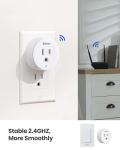 Zoiinet Smart Plug Switch, 2.4G WiFi Outlet, Compatible with Alexa, Google Home, Smart Life & IFTTT APP, Voice Control & Timer, Buckle Design & Removable, No Hub Needed, Programmable(2 Pack)