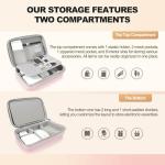 MeloSync Hard Travel Electronic Organizer Case for Power Bank Chargers Cables USB Flash Drive SD Card Electronics & Backpack Organizer Travel Case Small Portable Accessories Bag, Pink