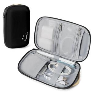 Travelkin Travel Cord Organizer, Small Electronic Organizer Travel Case, Cable Organizer Bag For Cords,Chargers Phone, Sd Card,Usbs (Black)