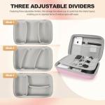 MeloSync Hard Travel Electronic Organizer Case for Power Bank Chargers Cables USB Flash Drive SD Card Electronics & Backpack Organizer Travel Case Small Portable Accessories Bag, Pink