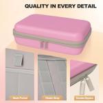 MeloSync Hard Travel Electronic Organizer Case for Power Bank Chargers Cables USB Flash Drive SD Card Electronics & Backpack Organizer Travel Case Small Portable Accessories Bag, Pink