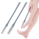 2Pack Toe Cleaning Brush,15.7" Silicone Foot Scrubber in Shower with Long Handle Cleaning Bath Foot Brush for shower Gentle Foot Exfoliating Lotion Applicator for Seniors,Elderly, Men and Women (Grey)