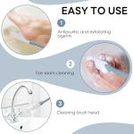 Pahysa 2 Pcs Toe Gap Cleaning Brush, Sofe Foot Brush Shower Scrubber Foot Exfoliator Tool in Shower Cleaner with Long Handle Skin Exfoliation Lotion Applicator for Seniors Elderly Men and Women (Grey)