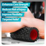 Krightlink Foam Roller for Deep Tissue Massager, 13" High Density Exercise Patented Roller for Muscle Massage and Myofascial Trigger Point Release Back Roller for Fitness, Yoga and Pilates (Black)