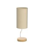 Upgraded Smart Bedside Table Lamp with Wireless Charger & USB Port - Touch Control LED Desk Lamp for Bedroom, Dimmable Wooden Nightstand Lamp with Fabric Shade for Home Living Room, Kid's Room Cream