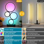BESKETIE Modern RGB Table Lamp, Smart LED Table Lamps with Remote APP Control, Dimmable Nightstand Lamp for Bedroom, RGB Bedside Lamps with Music 16 Millions Lighting Modes for Living Room - Black