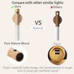 LANDGOO Wooden Motion Sensor Night Lights, Magnet Body Hallway Lamp, Rechargeable LED Wall Sconces, Portable for Stairway Bedroom, Battery Powered (White Ash Wood 2PC)