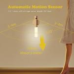 LANDGOO Wooden Motion Sensor Night Lights, Magnet Body Hallway Lamp, Rechargeable LED Wall Sconces, Portable for Stairway Bedroom, Battery Powered (White Ash Wood 2PC)