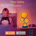 BESKETIE Modern RGB Table Lamp, Smart LED Table Lamps with Remote APP Control, Dimmable Nightstand Lamp for Bedroom, RGB Bedside Lamps with Music 16 Millions Lighting Modes for Living Room - Black