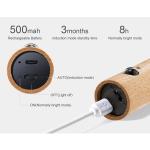 LANDGOO Wooden Motion Sensor Night Lights, Magnet Body Hallway Lamp, Rechargeable LED Wall Sconces, Portable for Stairway Bedroom, Battery Powered (White Ash Wood 2PC)