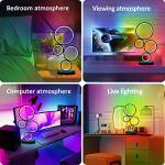 BESKETIE Modern RGB Table Lamp, Smart LED Table Lamps with Remote APP Control, Dimmable Nightstand Lamp for Bedroom, RGB Bedside Lamps with Music 16 Millions Lighting Modes for Living Room - Black