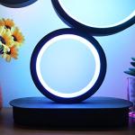 BESKETIE Modern RGB Table Lamp, Smart LED Table Lamps with Remote APP Control, Dimmable Nightstand Lamp for Bedroom, RGB Bedside Lamps with Music 16 Millions Lighting Modes for Living Room - Black