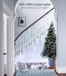 Lighting EVER Curtain Lights Cool White, 306 LED Plug in Hanging Fairy String Light for Bedroom Wall, Indoor Outdoor Backdrop Lighting for Wedding Party Patio (10x10ft, 18 Strings 6.9" Apart)
