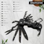 SmartstickX 16 In 1 Pocket Knife multitool Military Grade Steel: Swiss Style Multi Functional Small Folding Knife with Keychain, Easy to Carry, Wine/Bottle Opener, Scissors, Saw, Screwdrivers