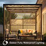 echosari Curtain Lights Battery Operated 200 LED Curtain Fairy Lights 6.6×6.6ft with Remote Timer Outdoor Wall Light Fully Waterproof for Wedding Backdrops Bedroom Decor (Warm White)