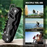 SmartstickX 16 In 1 Pocket Knife multitool Military Grade Steel: Swiss Style Multi Functional Small Folding Knife with Keychain, Easy to Carry, Wine/Bottle Opener, Scissors, Saw, Screwdrivers