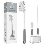 MR.SIGA Water Bottle Brush Cleaning Set with Storage Holder, Cleaning Brushes for Tumbler, Straw, Baby Bottles, Drinking Glasses