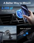 ESR for MagSafe Car Mount, Magnetic Phone Holder for Car Air Vent, Car Phone Holder Mount for iPhone 17/16/16e/15/14/13/12/Samsung, All Smartphones(2 Metal Rings Included),Charging Not Supported