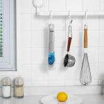 SUBEKYU Dish Brushes with Soap Dispenser, Kitchen Dish Scrubber Brushes with Handle, Dishwashing Cleaning Scrubbers for Dishes/Pans/Pots, Grey 2Pack