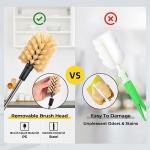 PZLife 2-in-1 Water Bottle Brush, Water Bottle Cleaner & Straw Brush Cleaning Scrubbing Brush 15 in Long Bottle Brush Detachable Head Multi-Function Cleaning Brush Homework Cleaning Brushe