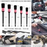 AUTODECO 41Pcs Car Cleaning Wash Kit Interior Detailing Cleaner Kit with High Power Handheld Vacuum, Collapsible Bucket, Windshield Tool, Snow Shovel, Tire Brush, Complete Car Care Tools, Pink