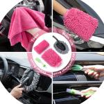 AUTODECO 41Pcs Car Cleaning Wash Kit Interior Detailing Cleaner Kit with High Power Handheld Vacuum, Collapsible Bucket, Windshield Tool, Snow Shovel, Tire Brush, Complete Car Care Tools, Pink