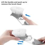 SUBEKYU Dish Brushes with Soap Dispenser, Kitchen Dish Scrubber Brushes with Handle, Dishwashing Cleaning Scrubbers for Dishes/Pans/Pots, Grey 2Pack