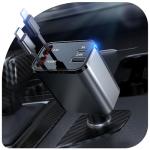 2026 Updated 78W Retractable Car Charger, 4-in-1 Fast Car Phone Charger with 2.6ft Two Retractable Cables and USB C+USB A Car Charging Block Cube, Compatible with iPhone 13 14 15 16 17 Pro Max, Plus