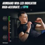 CYCPLUS Heart Rate Monitor Armband,Bluetooth 5.1 ANT+ HR Monitor with HR Zone LED Indicator, IP67 Waterproof, Use for Running Cycling Gym and Other Sports (2025 Upgraded Model)