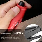 SINSEN Window Breaker Seatbelt Cutter, Car Emergency Safety Keychain, Seat Belt Escape Tool and Glass Hammer, Spring-Loaded for Land and Underwater, 2PCS, Black