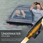 SINSEN Window Breaker Seatbelt Cutter, Car Emergency Safety Keychain, Seat Belt Escape Tool and Glass Hammer, Spring-Loaded for Land and Underwater, 2PCS, Black