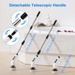 Electric Spin Scrubber, Full Body Waterproof Cordless Cleaning Brush with 7 Replaceable Brush Heads Power Scrubber Shower Adjustable & Detachable Handle for Bathroom, Tub, Tile, Floor, Car