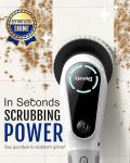 Dovety Electric Spin Scrubber, Cordless Cleaning Brush, Shower Scrubber with 8 Replaceable Brush Head, Power Cleaning Brush with Extension Handle, 2 Adjustable Speed, for Bathtub Grout Tile Floor