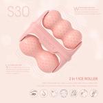 Hanmier Ice Roller for Face with Gua Sha, Travel ice Roller Cold Therapy Tools, Cold Facial Ice Roller Massager for Eye Puffiness, Migraine, TMJ Pain Relief & Minor Injury (Pink)