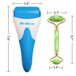 AECW (Jade Roller + Ice Roller) 2 in 1 Ice Roller for Face & Eye Puffiness Relief and Jade Roller for Face Eyes Body Neck Facial Massage Tool Roller