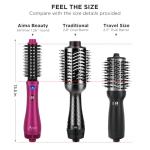 Aima Beauty One Step Hair Dryer & Volumizing Hot Air Brush, Ceramic Straightener Brush, Curler & Hot Comb 4 in 1 Salon Ionic Hair Brush, Rose Pink
