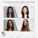 Travel Hair Dryer Brush, Dual Voltage Blow Dryer Brush, Mini Hot Air Portable 2 inch Travel Hair Dryer Styler Volumizer Oval Shape (Purple)