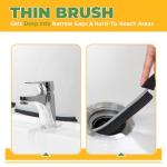 KMOSENIA Cleaning Brush - 3 Pcs Hard Bristle Crevice Cleaning Brush, Grout Brush, Scrub Brush for Tile Grout Crevice, Gap Cleaning Tools for Bathroom Kitchen Toilet Window Track (3, Black)