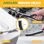 KMOSENIA Cleaning Brush - 3 Pcs Hard Bristle Crevice Cleaning Brush, Grout Brush, Scrub Brush for Tile Grout Crevice, Gap Cleaning Tools for Bathroom Kitchen Toilet Window Track (3, Black)