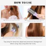 Travel Hair Dryer Brush, Dual Voltage Blow Dryer Brush, Mini Hot Air Portable 2 inch Travel Hair Dryer Styler Volumizer Oval Shape (Purple)