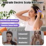 Viuyougor Scalp Massager Electric, Portable Scalp Massager Tool, Waterproof Head Massage Stress Relax, Hair Massagers with 3 Speed Modes & 8 Massage Claws