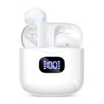 KTGEE Wireless Earbuds Bluetooth 5.3 Headphones, 40Hrs Playback Stereo Ear Buds with LED Display Charging Case IPX7 Waterproof in-Ear Earphones with Mic for Phone Tablet Laptop Sports, White