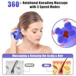 Viuyougor Scalp Massager Electric, Portable Scalp Massager Tool, Waterproof Head Massage Stress Relax, Hair Massagers with 3 Speed Modes & 8 Massage Claws