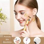 Yeamon 2 in 1 Face Massager Golden Facial Electric 3D Roller and T Shape Arm Eye Nose Massager Skin Care Tool