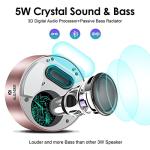 XLEADER Mini Bluetooth Speaker (Travel Case Provided) HD Sound&Rich Bass, Touch Design, 12-15H Playtime, Support Aux Input, Micro SD, Mic, for iPhone Laptop Shower Office, Ideal Gifts, Pink Rose Gold