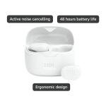 JBL Tune Buds - True wireless Noise Cancelling earbuds, JBL Pure Bass Sound, Bluetooth 5.3, 4-Mic technology for Crisp, Clear Calls, Up to 48 hours of battery life, Water and dust resistant (White)