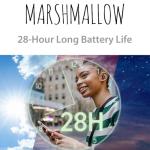 JVC Marshmallow True Wireless Bluetooth 5.3 Earbuds – 28H Battery, Memory Foam Earpieces for All-Day Comfort, IPX4 Water Resistant, Mic, Compact Case, for iPhone & Android