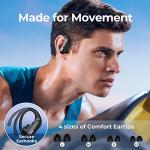 Wireless Earbuds Bluetooth 5.3 Headphones 90 Hrs Playtime Ear buds with Wireless Charging Case Power Display Over-ear Earphones with Earhooks Waterproof Stereo Headset for Android phone Workout Black